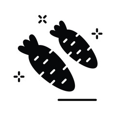 A well designed glyph icon showing carrots