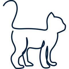 Handrawn Cat Line Art