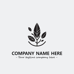 Plant illustration for logo company black and white vector image
