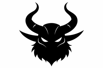mythical beast horn silhouette vector 