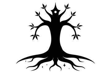 magic root silhouette vector illustration  