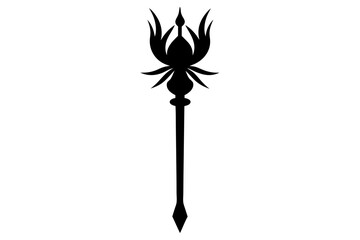 mystic staff silhouette vector illustration
