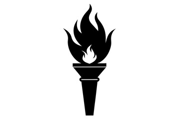 flaming torch silhouette vector illustration