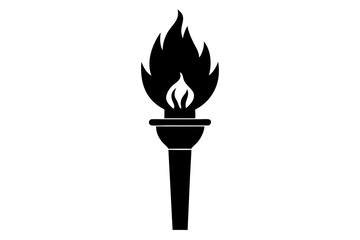 ancient torch silhouette vector illustration