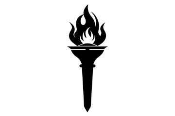 ancient torch silhouette vector illustration