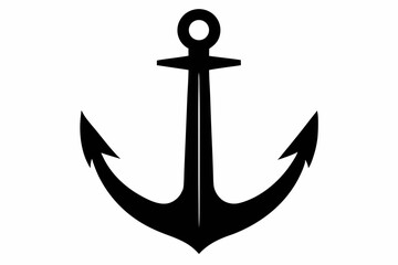 ancient anchor silhouette vector illustration