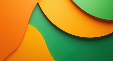 Abstract composition of curved layered shapes with color gradients