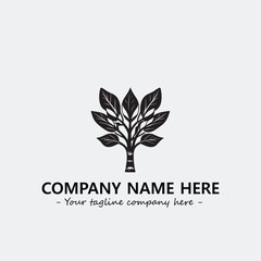 Plant illustration for logo company black and white vector image
