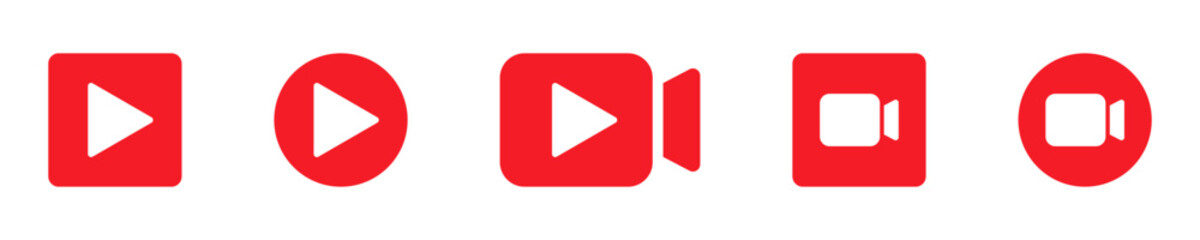 Set of isolated icons for streaming, live broadcast, blog, television, shows, live performances, news etc. Vector
