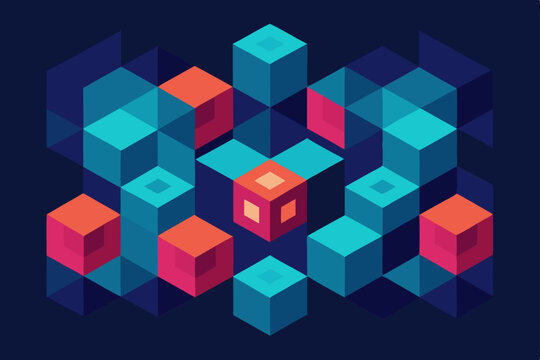 Fototapeta abstract colorful cubes