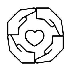 Together vector outline icon. EPS 10 file