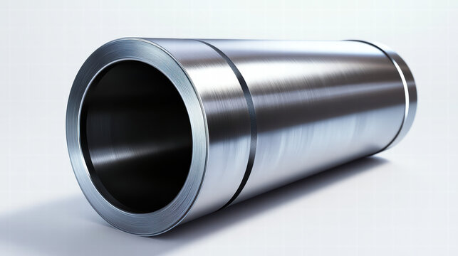 Steel Cylinder: A close-up shot of a polished steel cylinder, its sleek surface gleaming with precision and industrial design.