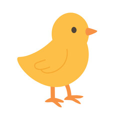 Adorable cartoon yellow chick in flat doodle style. Perfect for spring and Easter designs.