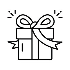 Gift vector outline icon. EPS 10 file