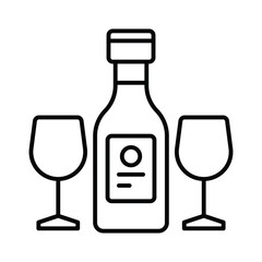 Wine vector outline icon. EPS 10 file
