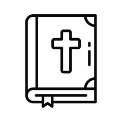 Obraz premium Easy to use outline icon depicting bible holy book