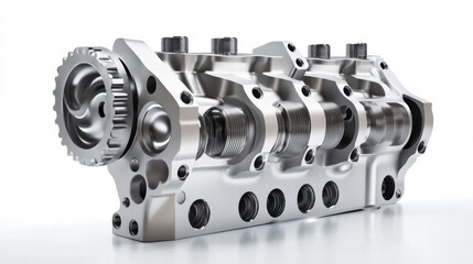 Engine Head: A detailed studio shot of an engine head, the epitome of engineering and mechanical power, offering a glimpse into the heart of technological innovation.