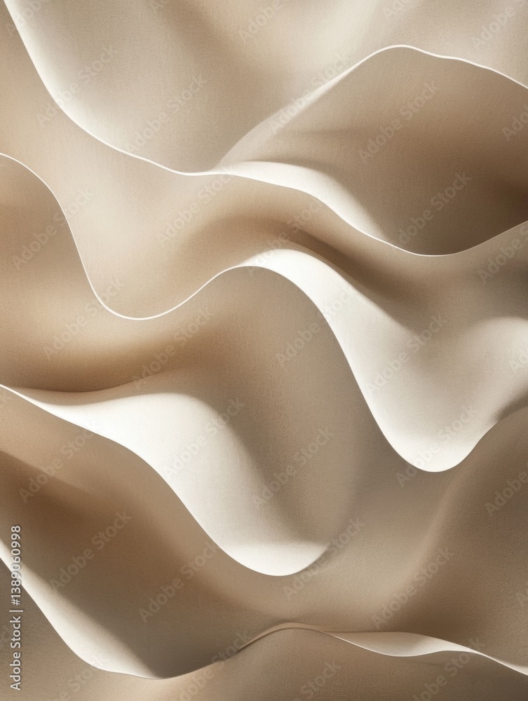 Poster Structured minimalistic pattern of abstract layered shadows creating depth in neutral tones
