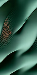 Abstract green waves with textured patterns