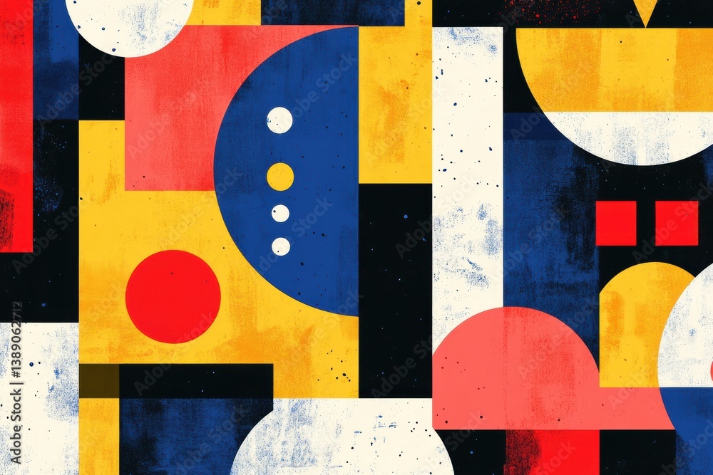 Aufkleber vibrant geometric abstract pattern with bold colors and modern aesthetic showcasing shapes and compo