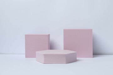 White podium on a light background