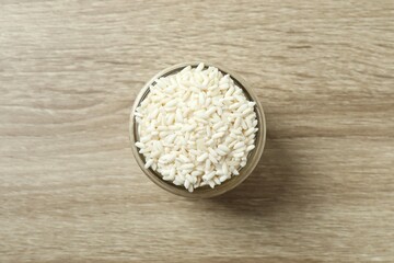 Composition with white rice on the table