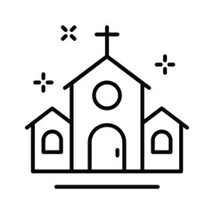 Get this modern outline icon of church building