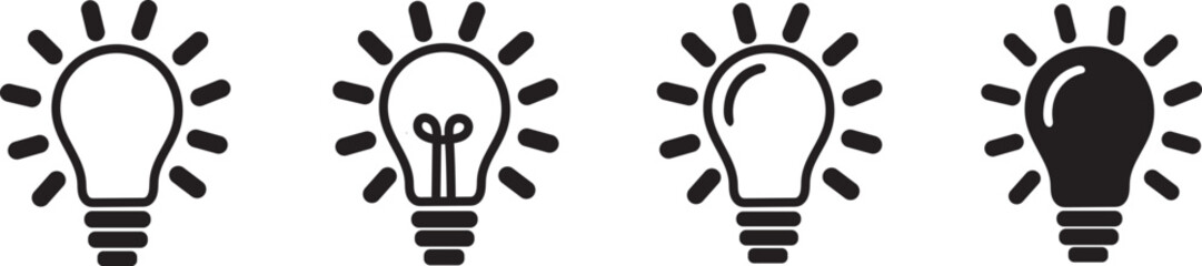 lamp or bulb icon set