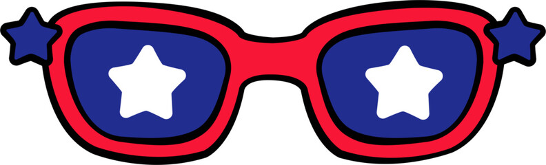 Patriotic 4th of July independence day USA glasess element Illustration