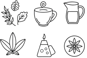 Herbal Tea Line Art Creative Design for Beautiful Illustration Artwork  