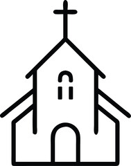 Christian church vector art silhouette design.