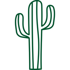 Handrawn Line Cactus