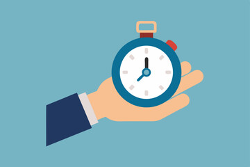 businessman holding clock