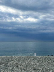 Black Sea in autumn in Sochi