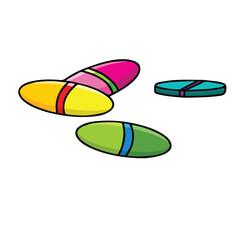 Science of hand drawn vector medicine pill clipart.