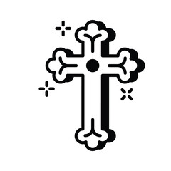 Check this handy glyph icon of easter cross