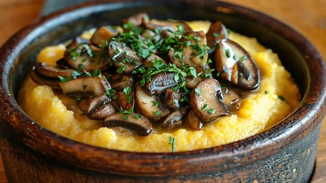 polenta e funghi italian recipe video