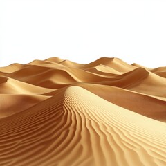 Golden sand dunes under bright sky in vast desert landscape with natural textures and formations endless horizon