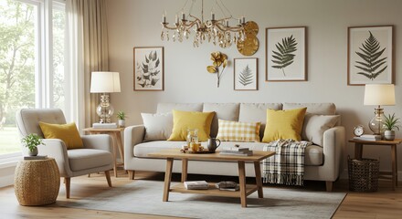 Cozy Living Room with Soft Lighting