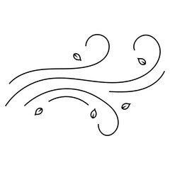 Outline Wind with Leaf