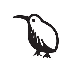 Kiwi Bird Silhouette Vector Illustration