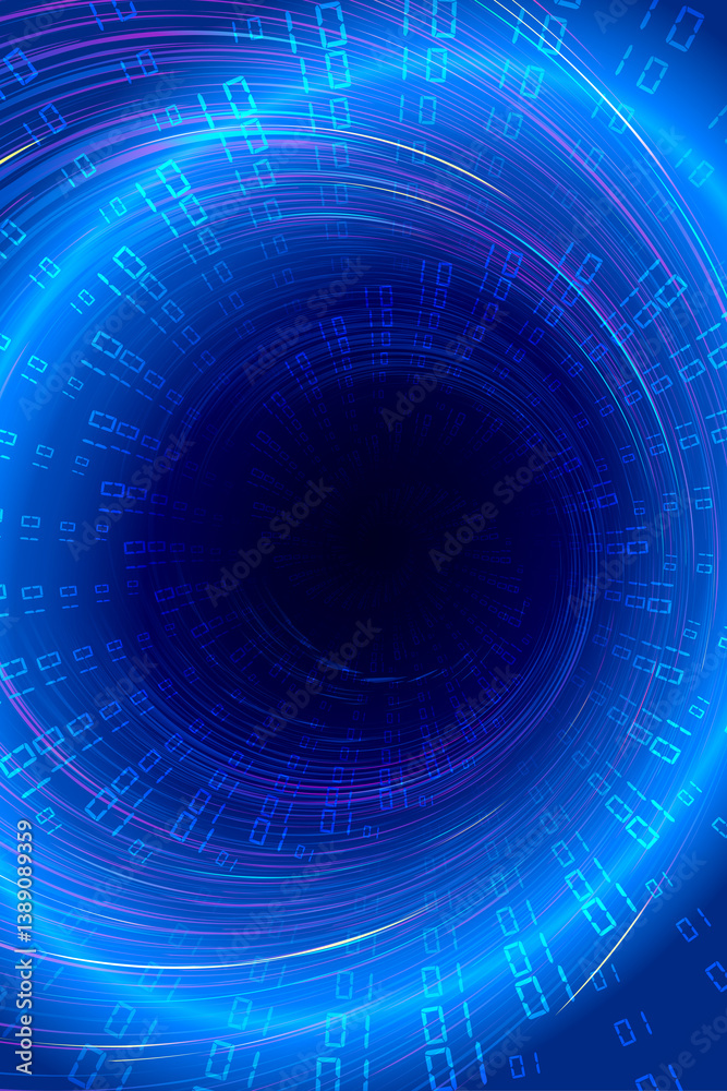 Sticker 01 digital composition spiral whirlpool internet technology big data background