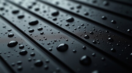 Black background with water drops, background with rain drops.