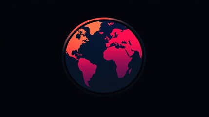 Innovative technology logo featuring a globe design digital art showcase vibrant environment global connectivity concept