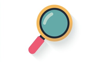 Exploring technology logo design with a magnifying glass icon digital art creative environment close-up viewpoint