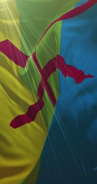Berber Flag. Loop. 4K Vertical