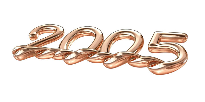 3D Rendered Golden 2005 Number Isolated On Transparent Background