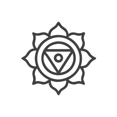 Fototapeta premium Chakra System Icon for Yoga Studios, Energy Healing Websites, Meditation Apps, Holistic Health Education and Spiritual Balance Resources