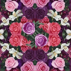 Naklejka premium Stylish Hand-Drawn Floral Seamless Pattern, Elegant Floral Background Design