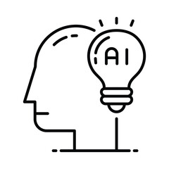 Idea vector outline icon. EPS 10 file